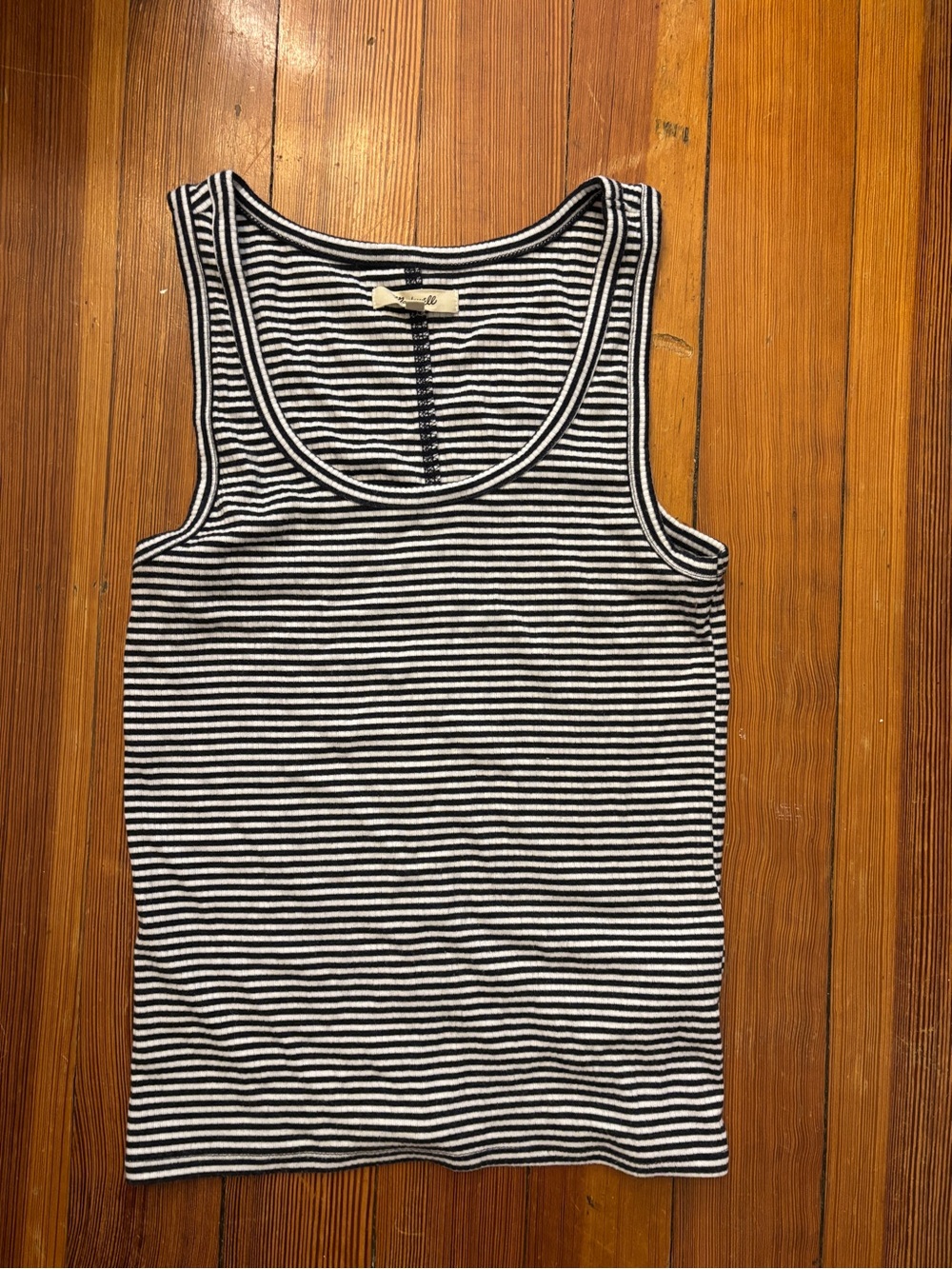 Madewell Scoop Neck Ribbed Tank Striped Size S